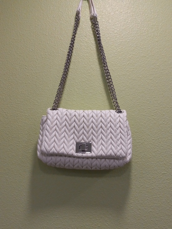 INC International Concepts Handbags - INC Ajae White Quilted Chain Shoulder Crossbody Bag
